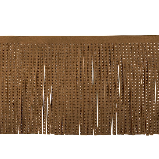 5.5" Faux Leather Rhinestone Fringe Trim by Celebrate It®